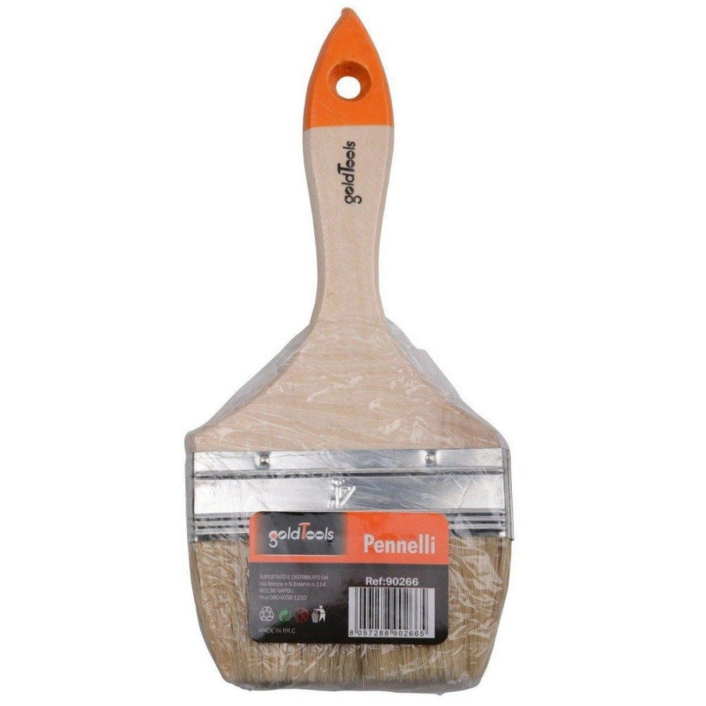 Trade Shop - Pennello Piatto Da 4" 100 Mm Pennellessa Per Pittura Verniciare Dipingere 90266 -