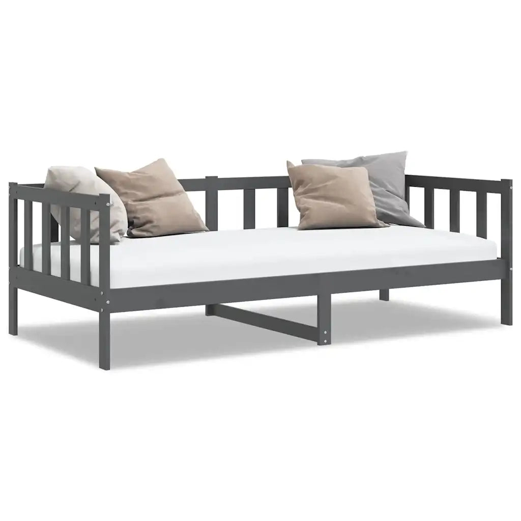 Dormeuse Grigia in Legno Massello di Pino 90x200 cm