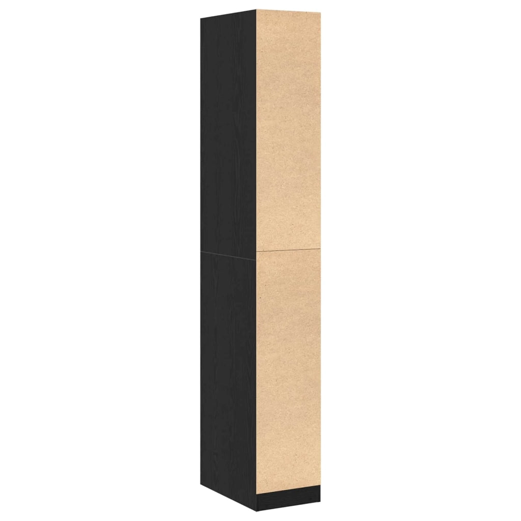 Mobile contenitore moderno e minimalista 30 x 50 x 200 cm in legno ingegnerizzato rovere nero 02_0055935