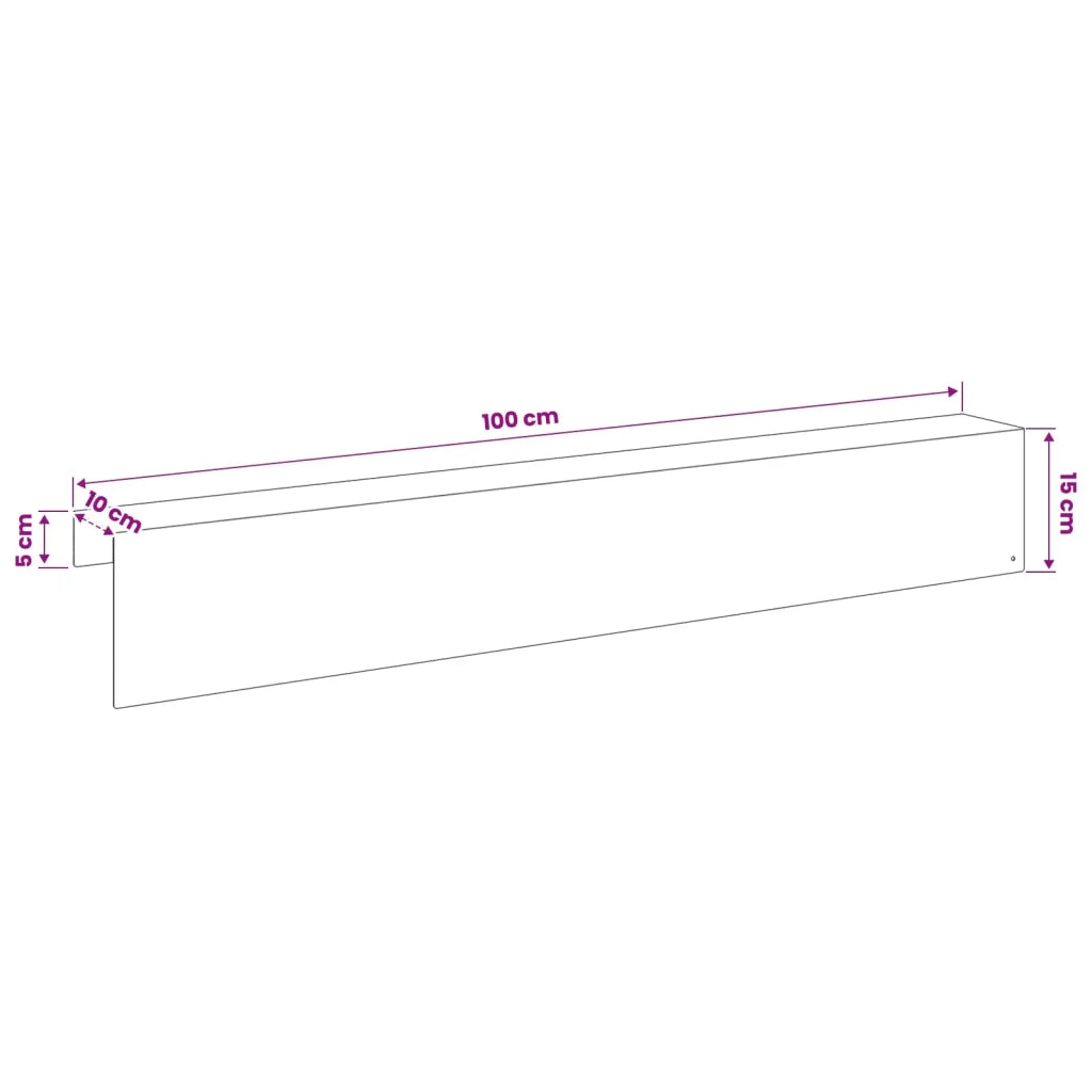 Profilo di copertura per giardino 2 pz 100 x 10 x 15 cm 8012914