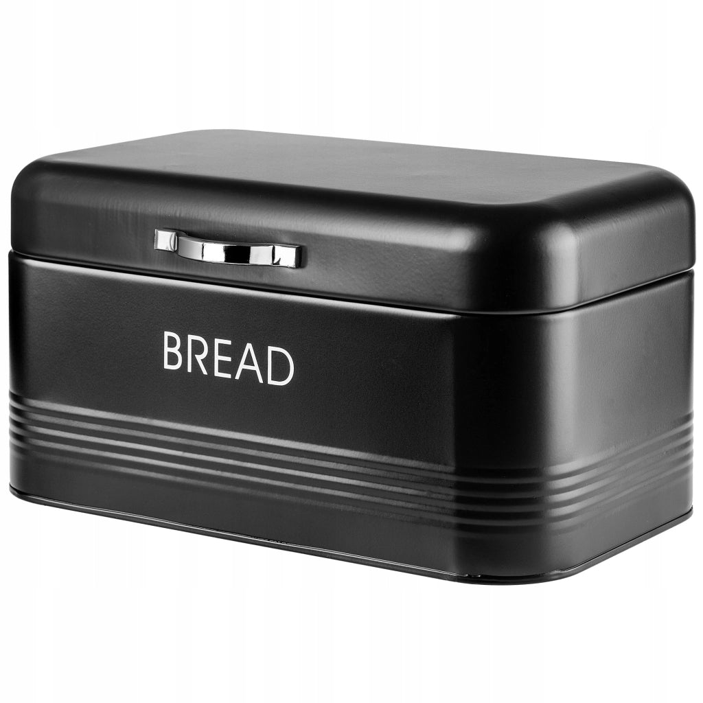Contenitore per il pane KADAX in metallo nero, grande e moderno, ideale per panini e pane.