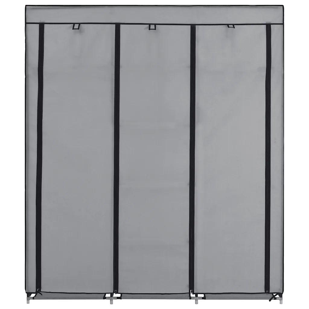 Armadio con Scomparti e Aste Grigio 150x45x175 cm in Tessuto 282456