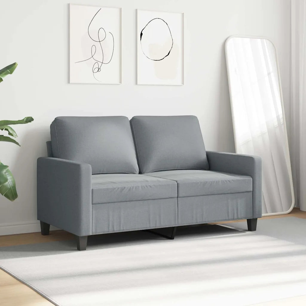 Divano a 2 Posti Grigio Chiaro 120 cm in Tessuto