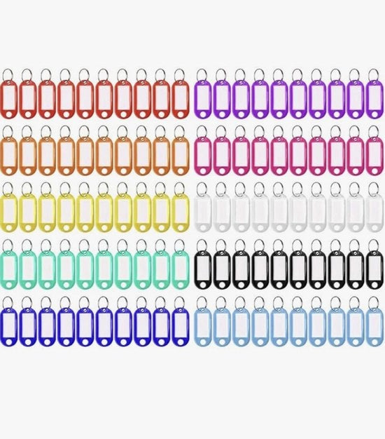 Set di etichette 30 / 100 / 200 pezzi – Ganci chiave colorati con etichetta – Etichette chiave descrittive con anello – 10 colori