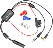 Ricevitore di Segnale per Auto - Booster di Segnale - Migliora la Ricezione Radio - Connessione DIN SMB - Cavo da 45 cm - Nero