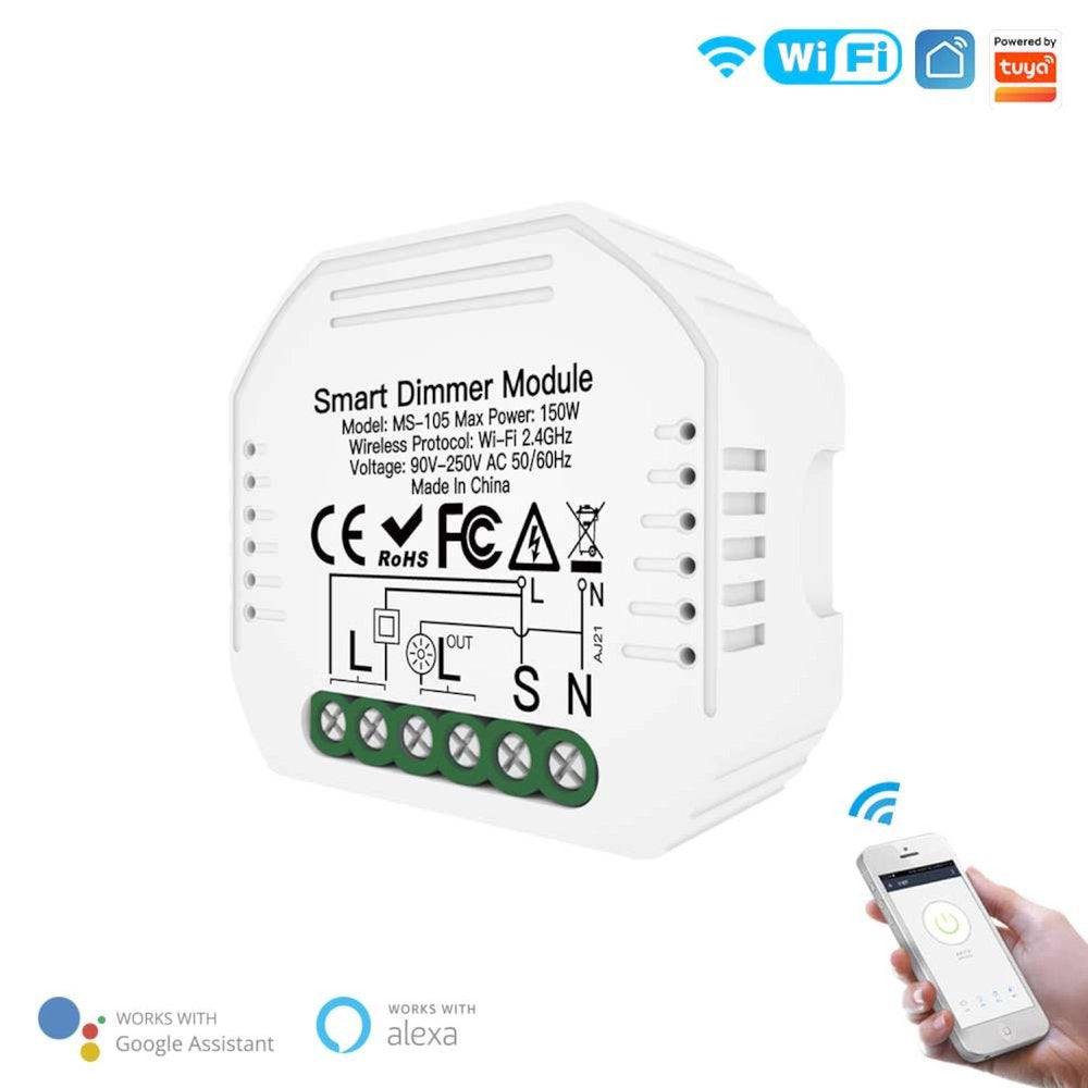 Interruttore WIFI 2.4G Triac Dimmer Taglio di Fase, APP TUYA, Smart Life 1A AC 220V 50/60HZ 150W SH105