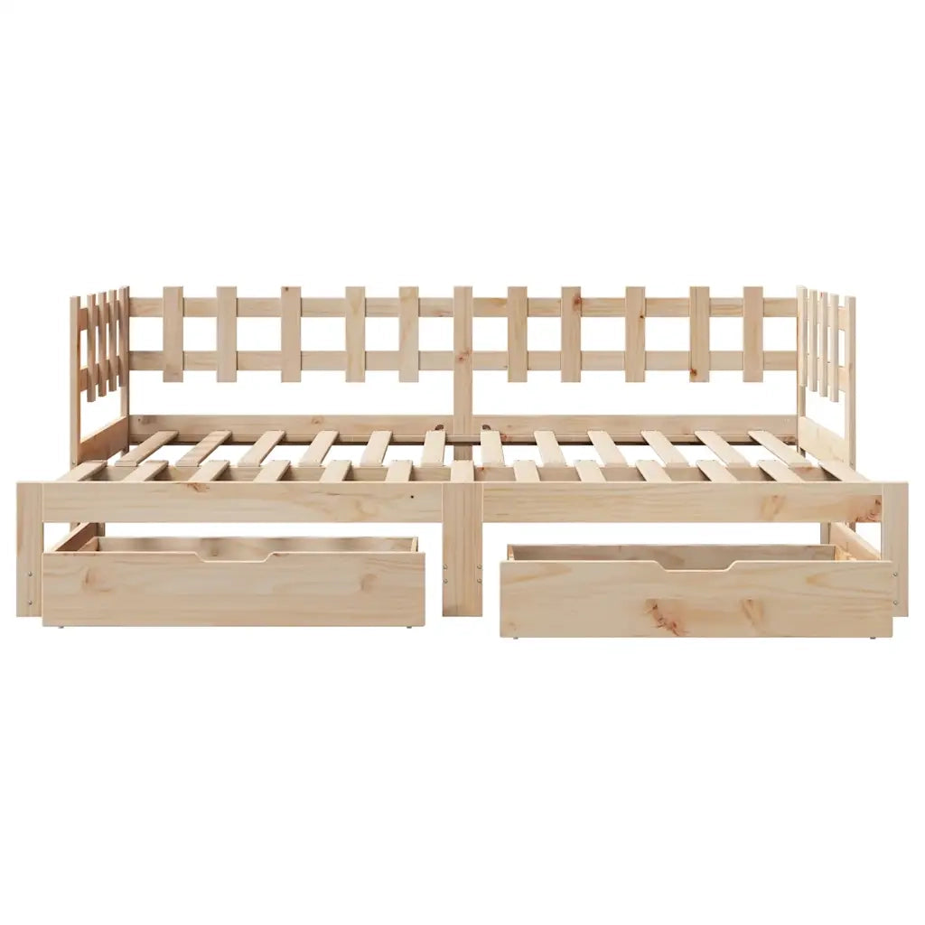 Divano Letto Estraibile con Cassetti senza Materasso 90x200 cm