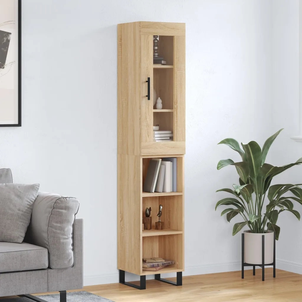Credenza Rovere Sonoma 34,5x34x180 cm in Legno Multistratocod mxl 125986
