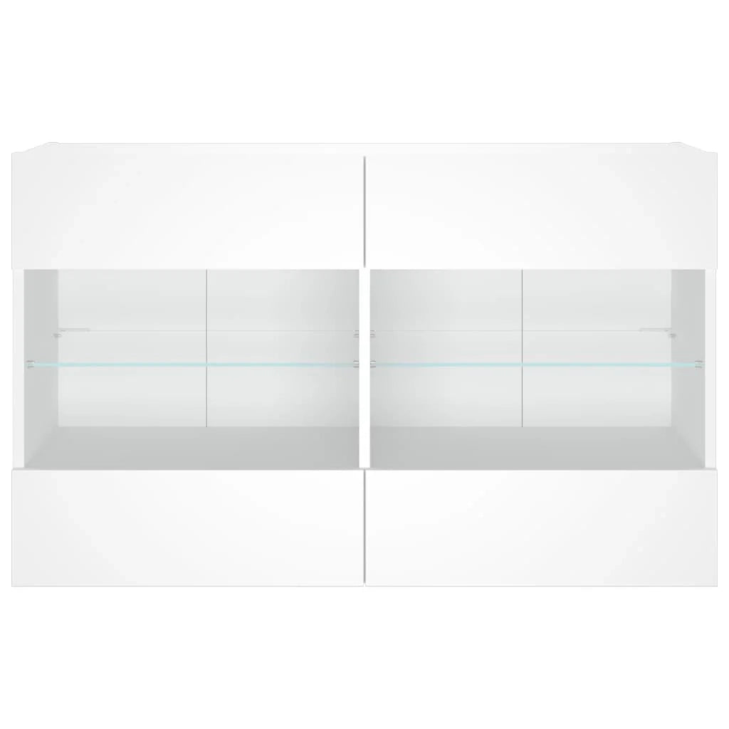 Mobile TV multimediale mensola TV credenza mobile TV parete attrezzata per sala da pranzo soggiorno camera da letto con luci LED 98,5 x 30 x 60,5 cm bianco 02_0027930