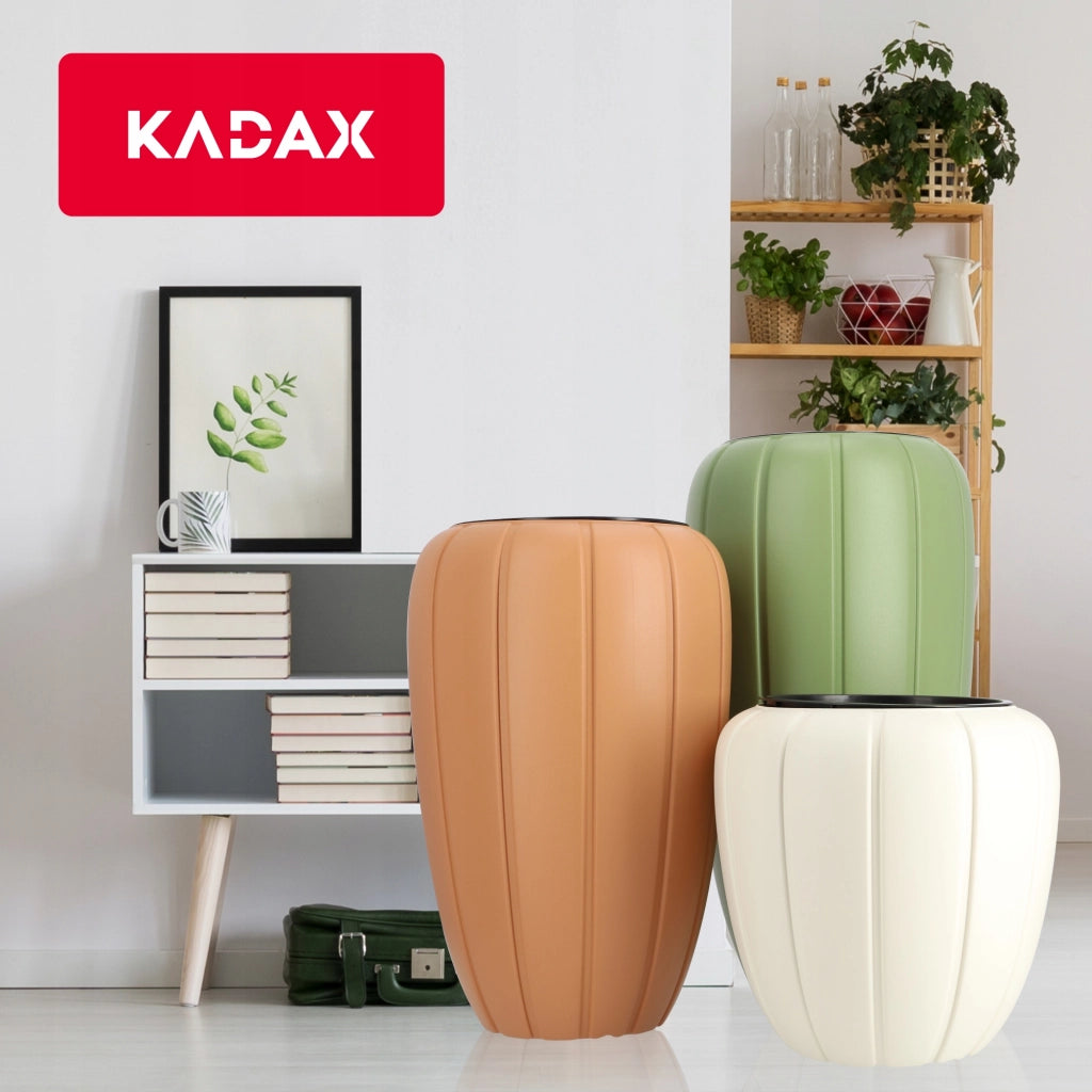 Vaso da giardino alto KADAX con inserto, bianco, 75 cm, in plastica 3D