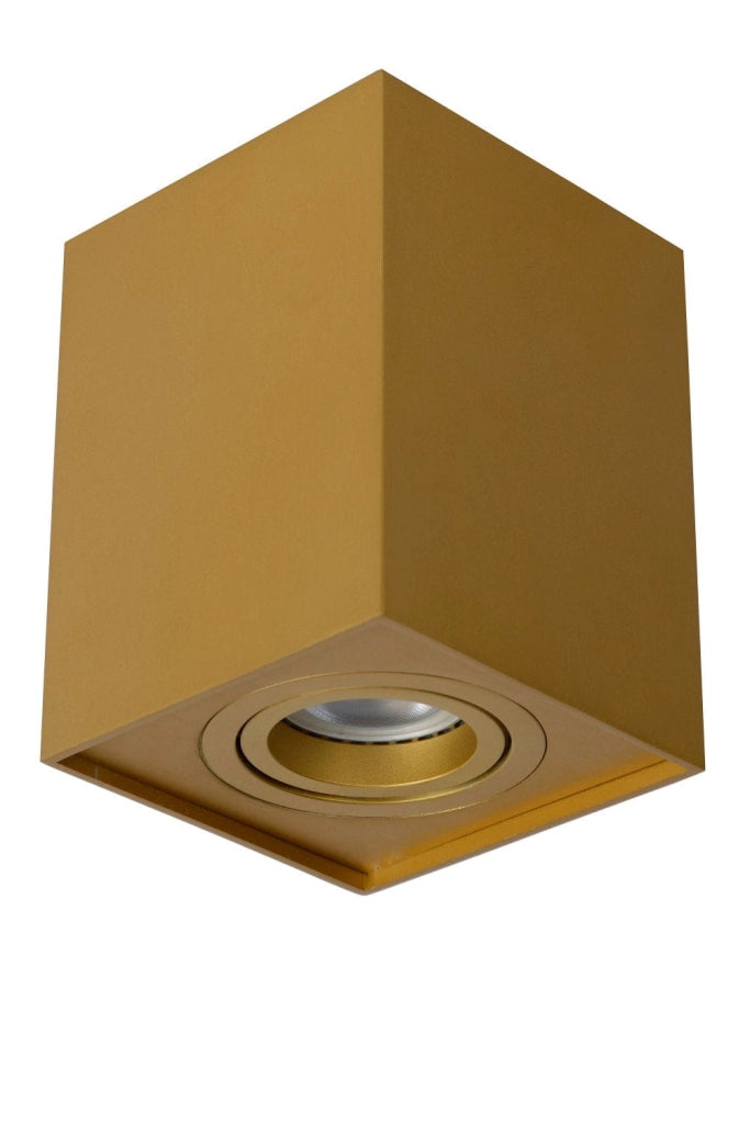 Spot soffitto Lucide Tube oro quadrato GU10 50W alluminio