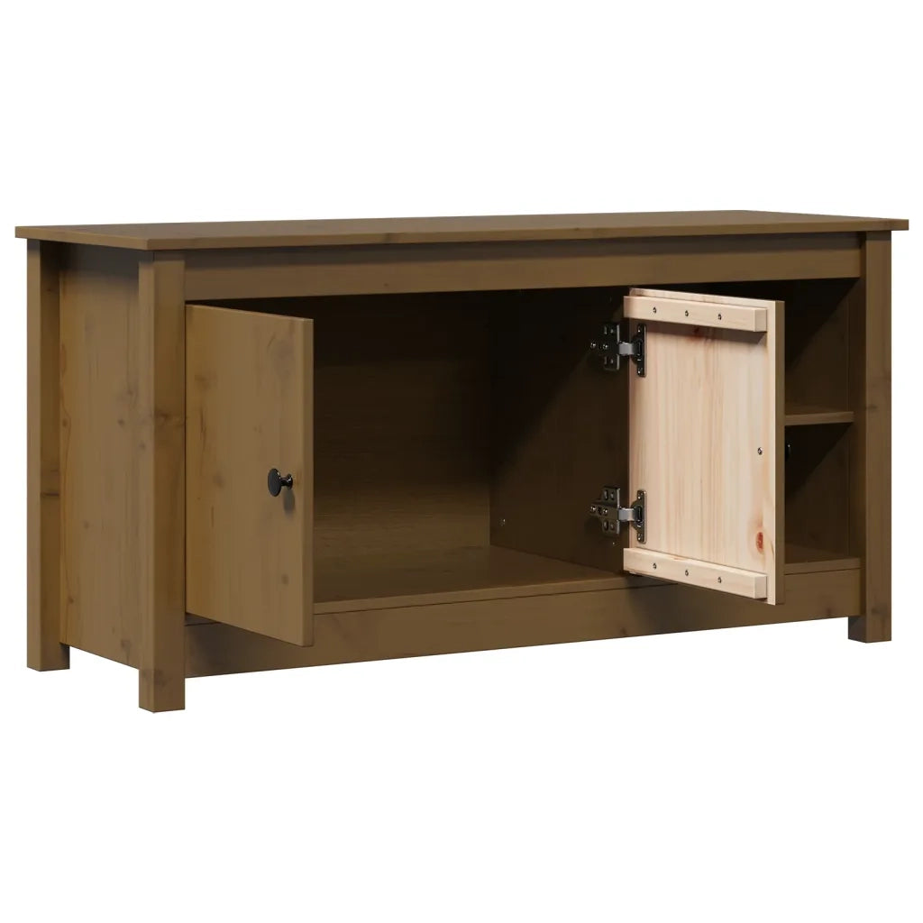 Mobile Porta TV Miele 103x36,5x52 cm in Legno Massello di Pino cod mxl 25710