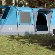 Tenda da Campeggio a Tunnel per 4 Persone-Tenda per Escursionismo Blu Impermeabile 616259