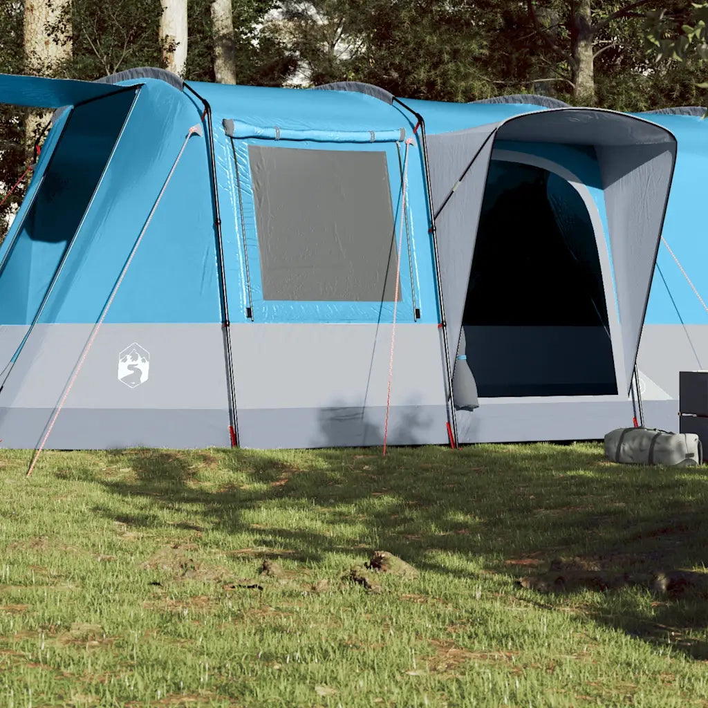 Tenda da Campeggio a Tunnel per 4 Persone-Tenda per Escursionismo Blu Impermeabile 616259
