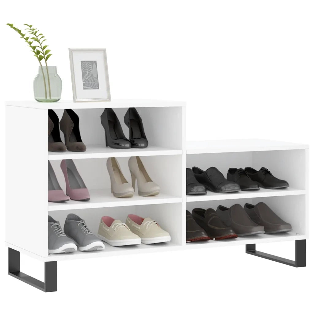 Scarpiera-Scaffale per scarpe Bianca 102x36x60 cm in Legno Multistrato 913321