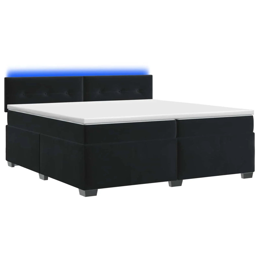 Letto con Box Spring, Materasso e LED Nero 200 x 200 cm Velluto 3452248
