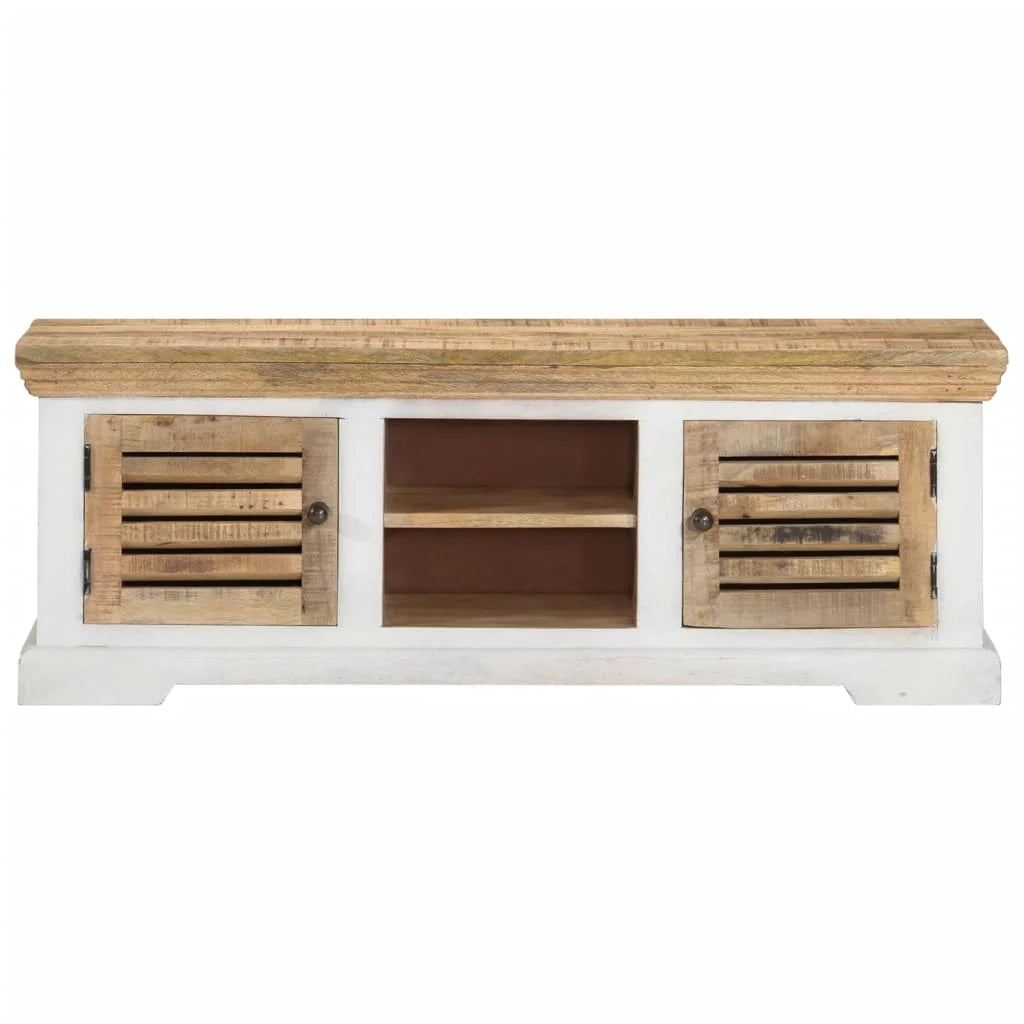 Mobile TV multimediale mensola TV credenza TV sala da pranzo soggiorno camera da letto 110 x 30 x 40 cm legno massello di mango marrone 02_0025726