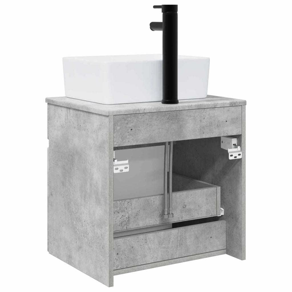 Mobile lavabo da parete Grigio Cemento 49 x 41 x 63 cm 890585