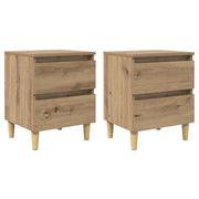 Set di 2 unità letto rustiche ed eleganti con cassetti 40 x 35 x 50 cm in legno di rovere ingegnerizzato realizzate artigianalmente 02_0054525