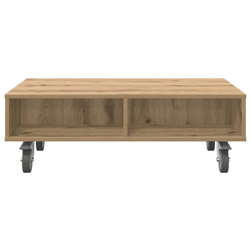 Tavolino | Tavolo laterale con Ruote Rovere artigianale 90 x 50 x 30 cm