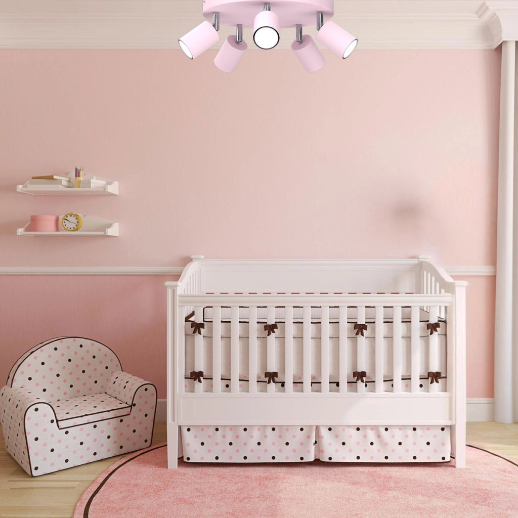 Plafoniera moderna Fun 5 faretti GU10 rosa Luminex