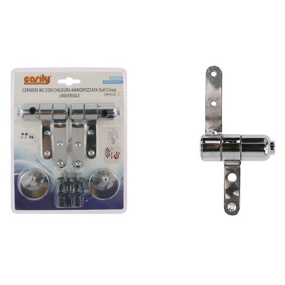 Trade Shop - Cerniere Per Wc Supporti Copriwater Universali Con Chiusura Soft Ammortizzata 79573 -