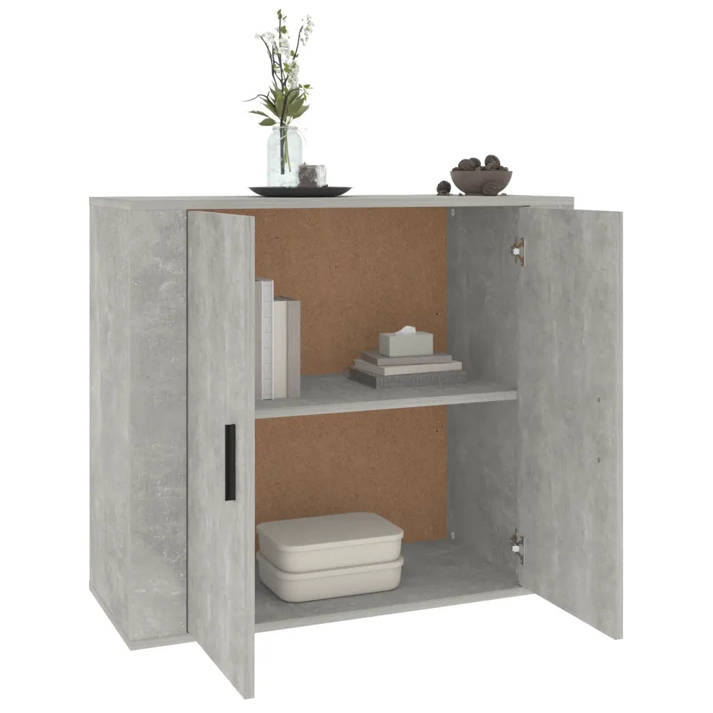 Credenza | Madia | Buffet da pranzo | Armadio da pranzo Grigio Cemento 80x33x70 cm in Legno Multistrato