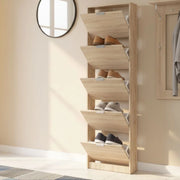 Mobile Portascarpe Capriolo, Scarpiera un Ripiano, 58x18x191.5h cm Marrone Rovere Chiaro