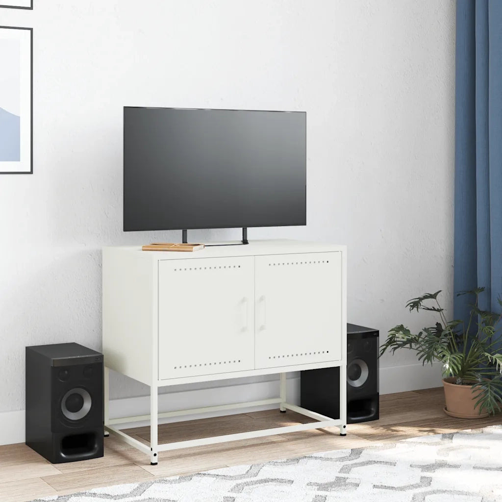 Mobile TV Bianco 68,5x39x60,5 cm in Acciaio 846475