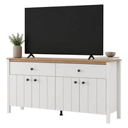 Madia Belve, Credenza 3 Ripiani, 163x40x92h cm Bianco Opaco