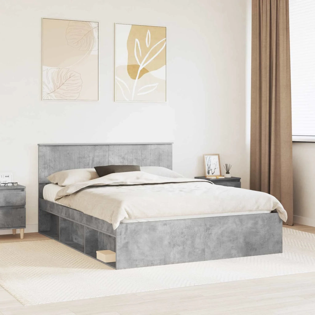 Struttura del letto Grigio Concretè 150 x 200 cm Pino massello
