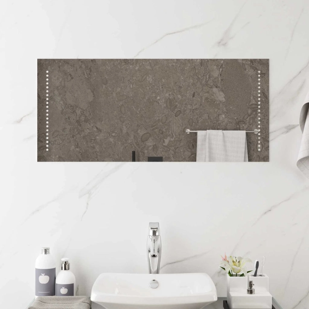 Specchio da bagno LED Trasparente 40 x 90 cm vetro temperato 42045781