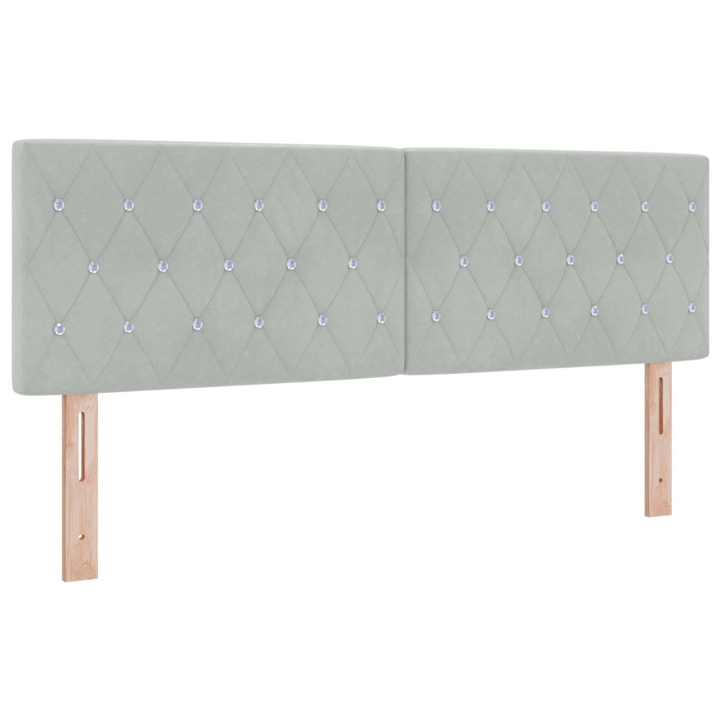 Letto Box Spring con Materasso Grigio Chiaro 140x200 cm Velluto