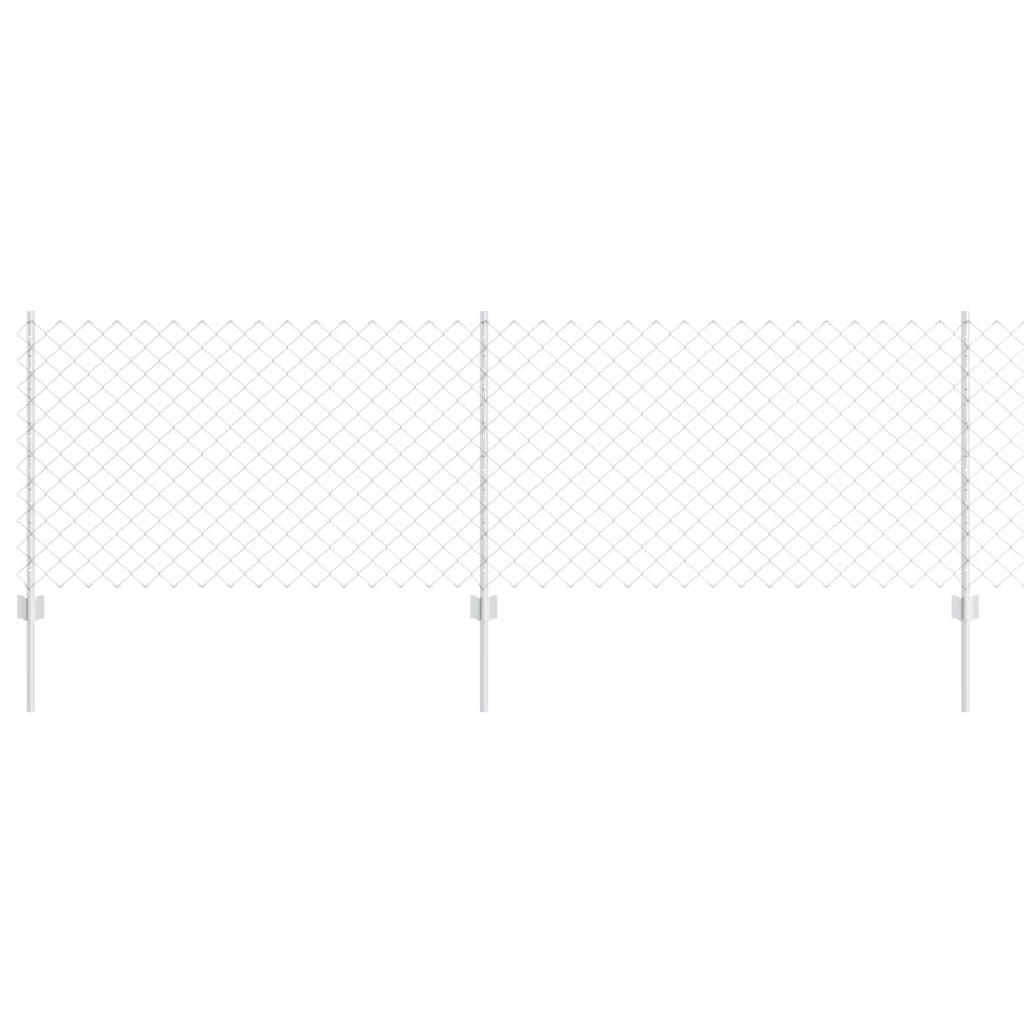 Recinzione a Maglie con 10 U Posts Argento 0.8x10 m Acciaio