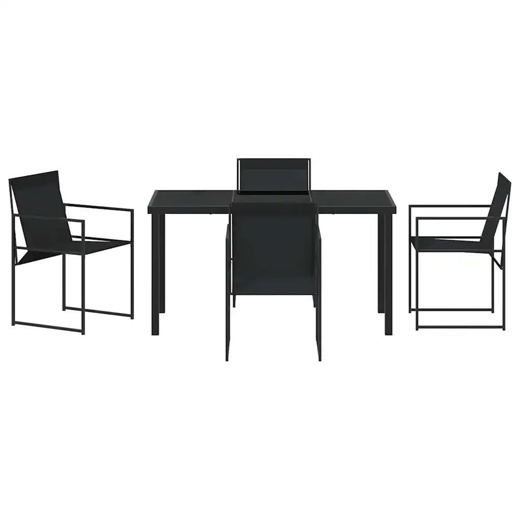 Set da Pranzo per Giardino 5 pcs Nero