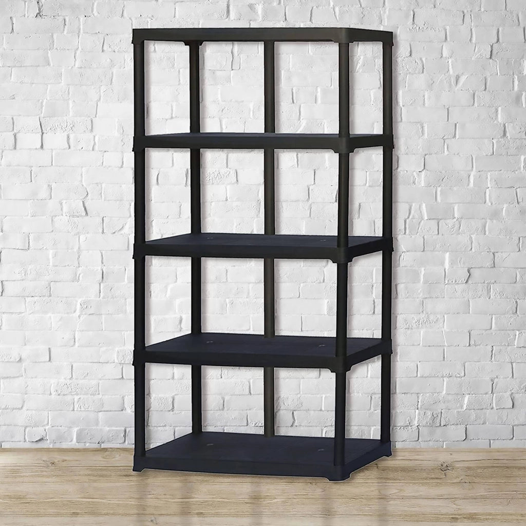 Scaffale a 3 ripiani in Aurelian, Scaffalatura multiuso per interno o esterno, 100% Made in Italy, cm 100x45h176, colore Antracite