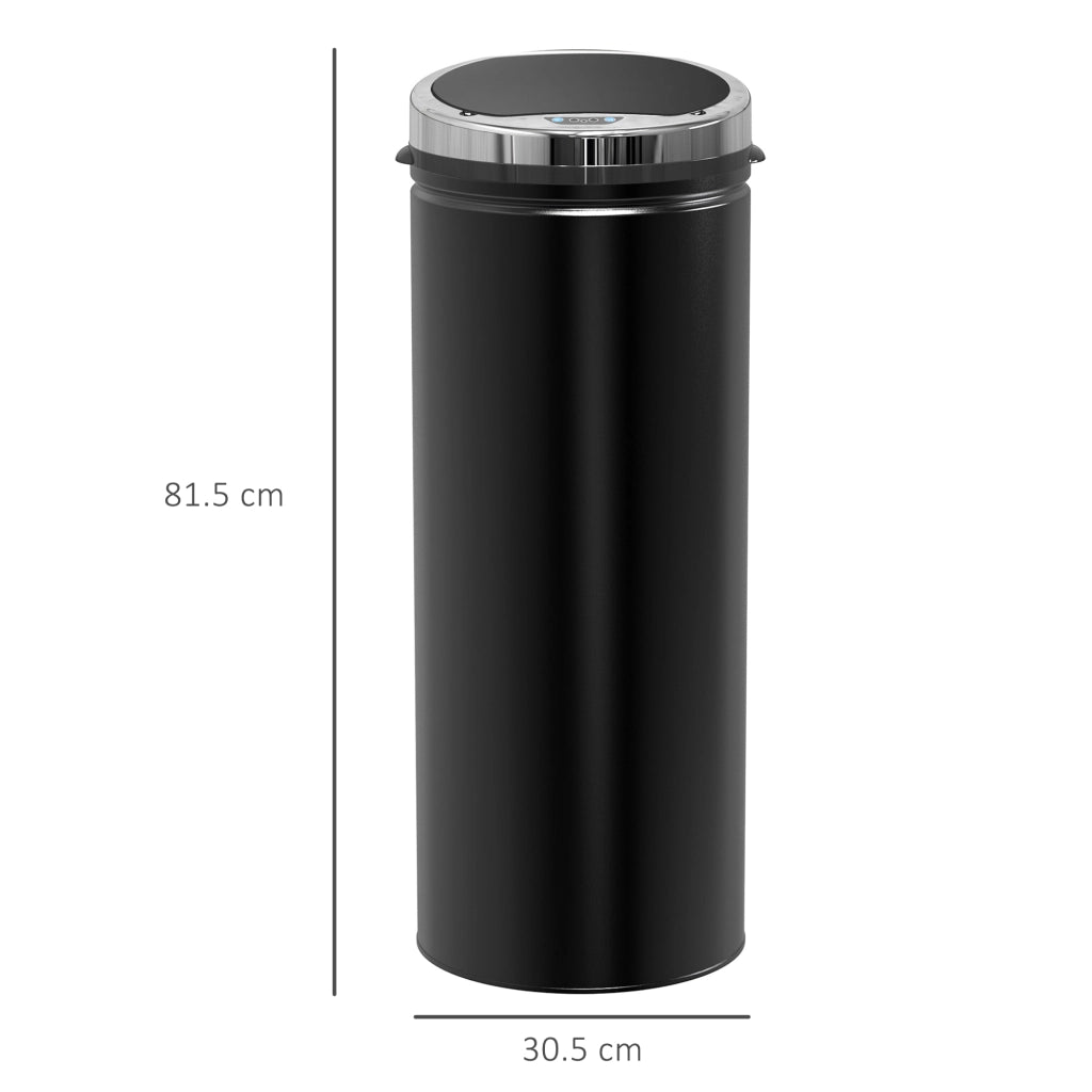 Pattumiera Automatica con Sensore a Infrarossi ¨C zephmum ¨C Nero, Acciaio e Plastica, 30.5x30.5x81.5cm