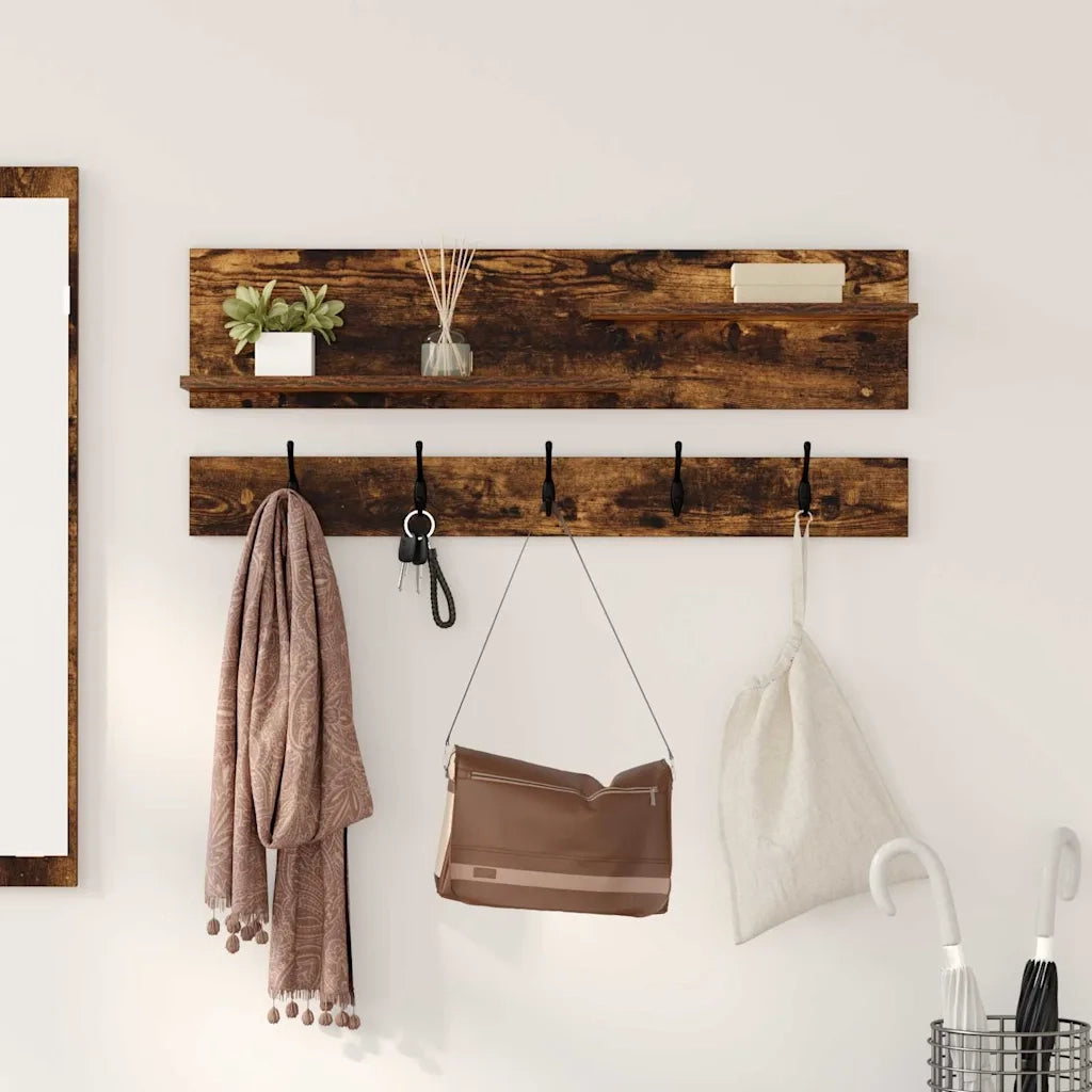 Appendiabiti a muro A parete Rovere fumé 90 x 15 x 36 cm 874423