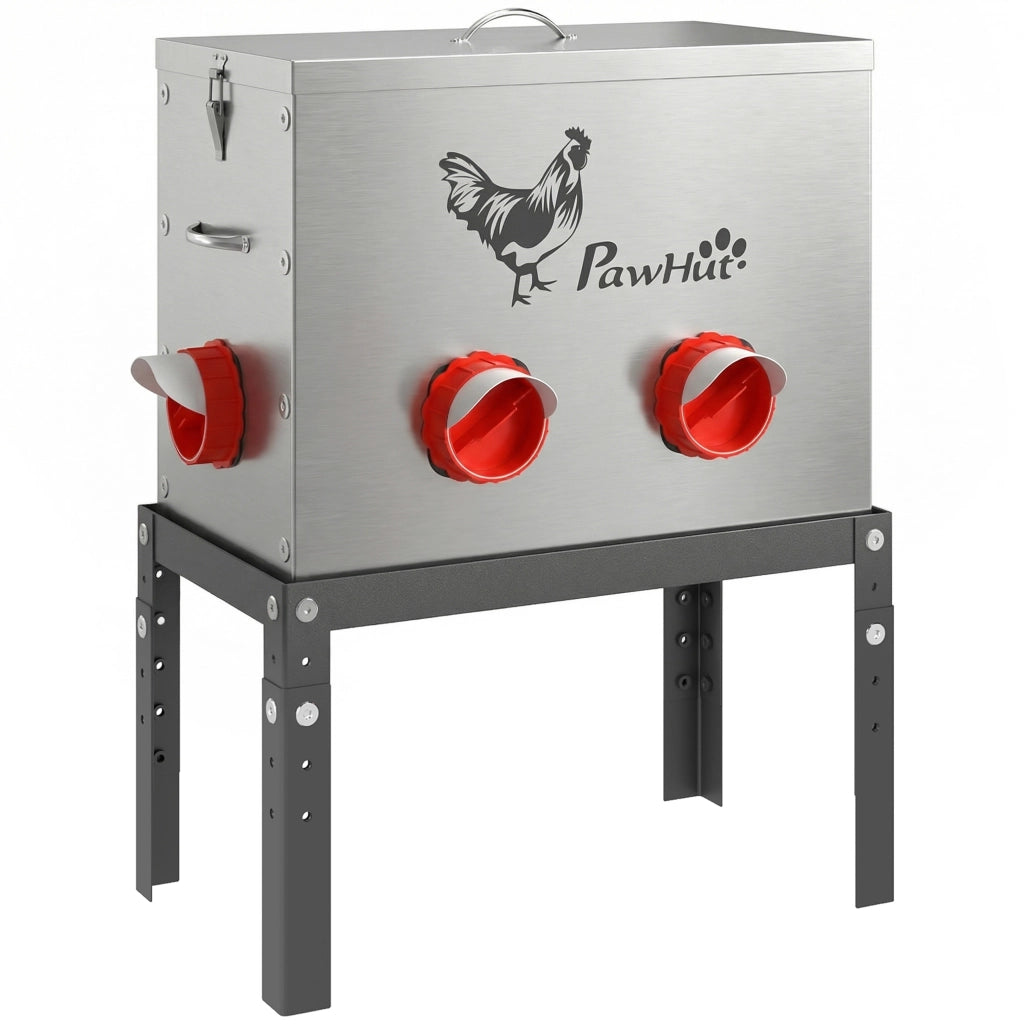 Alimentatore per Polli ¨C zephmum ¨C 42x25x55,5 cm Argento