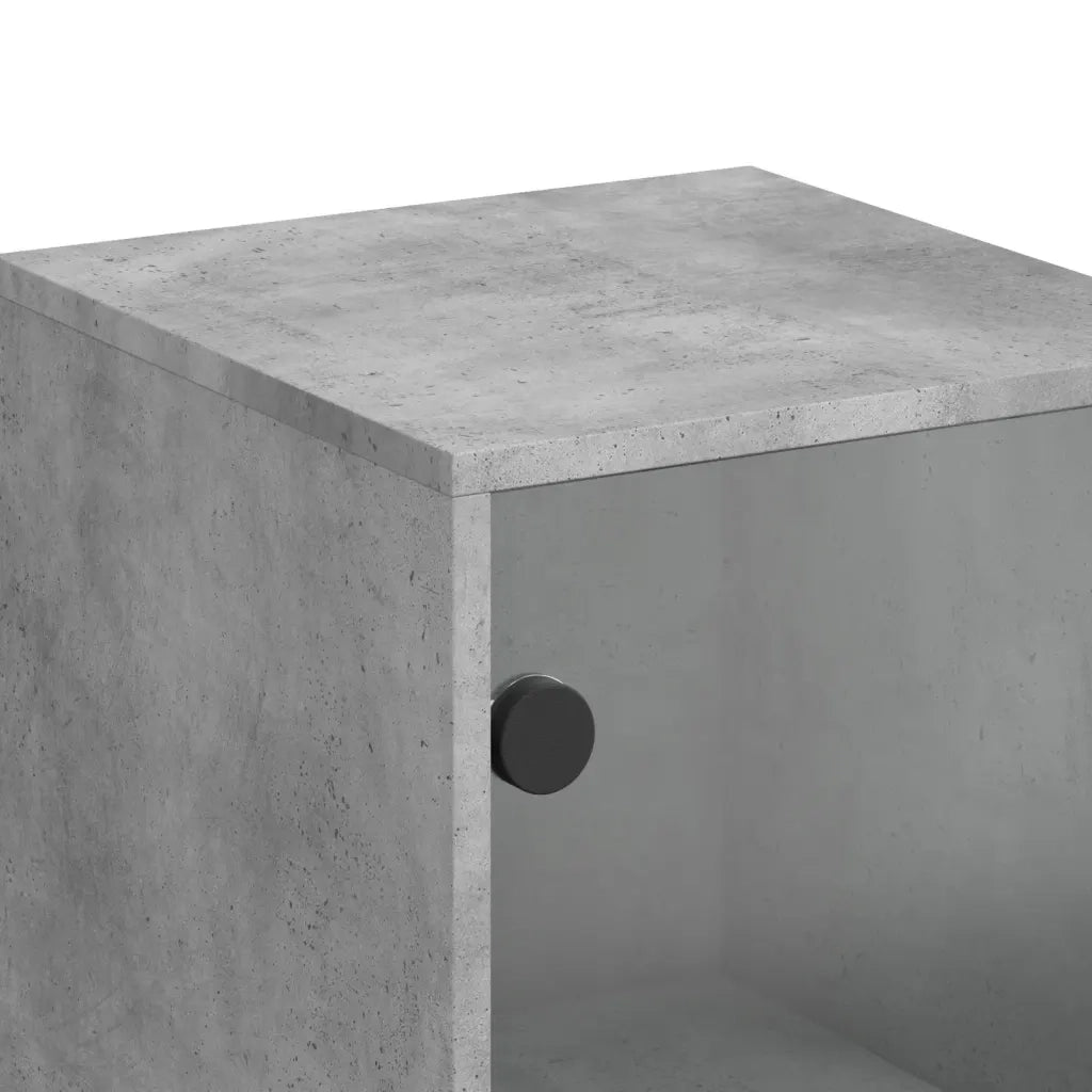 Credenza con Ante in Vetro Grigio Cemento 35x37x120 cm 836563
