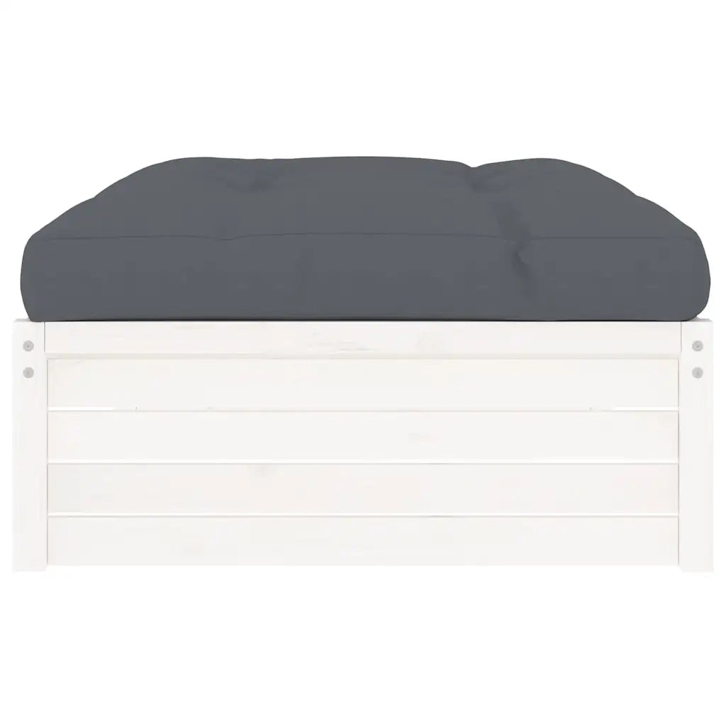 Sedia da giardino-Poggiapiedi da Giardino 120x80 cm Legno Massello di Pino Bianco 220761