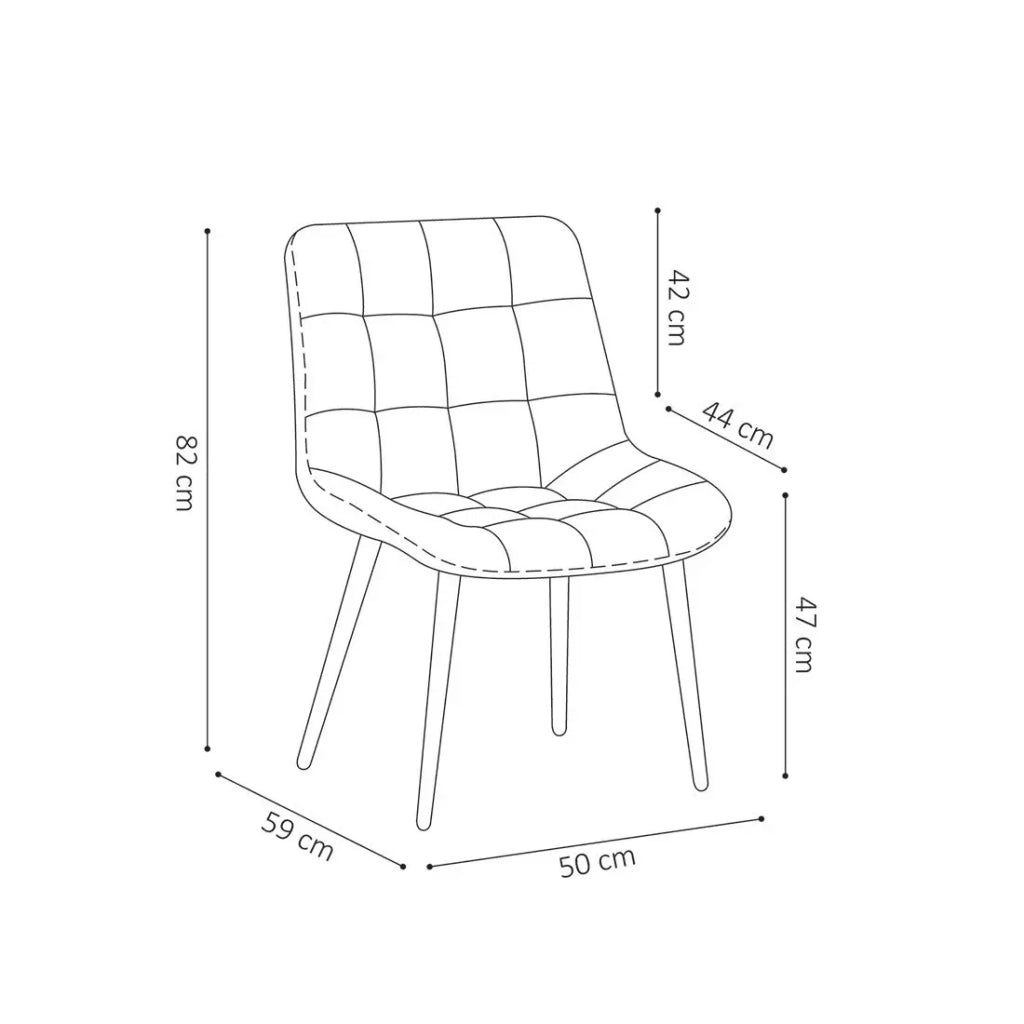 Sedia design KALI – Velluto verde e piedi in metallo