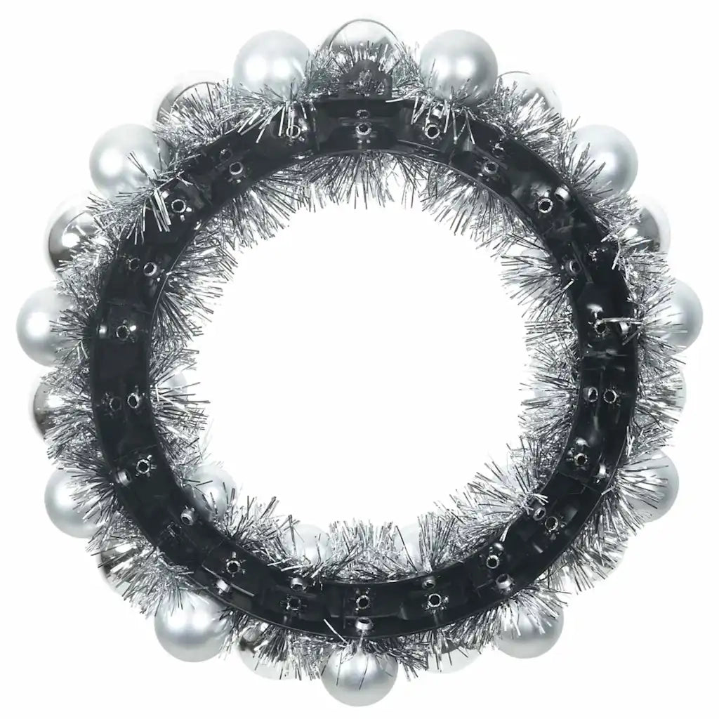 Corone di Palline di Natale 2 pz Argento 33 x 33 x 7 cm CFW9929844