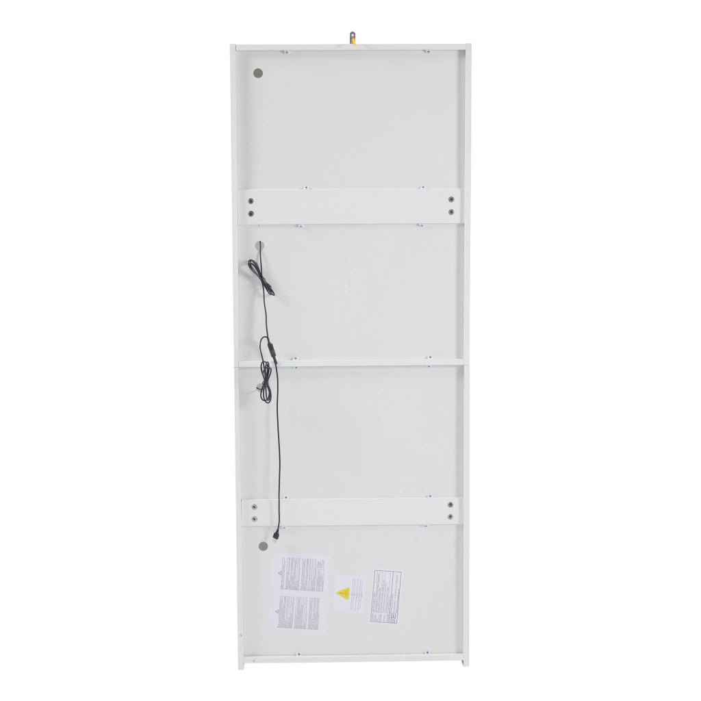 Vetrina con 2 ante; 2 ripiani regolabili e LED - per soggiorno - 61x42x162 cm - bianco