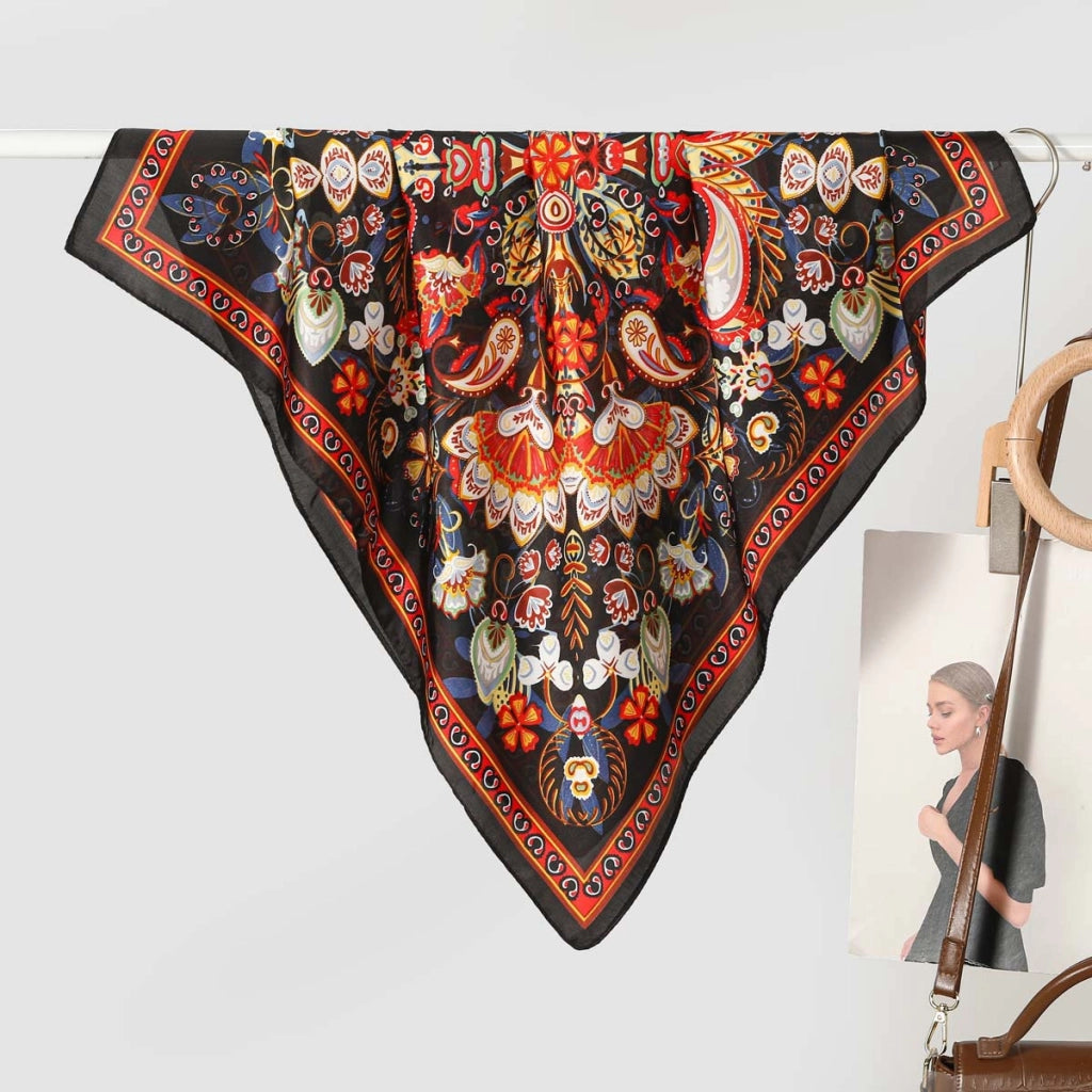 Nuova sciarpa da donna in seta stampata, stile coreano, sciarpa decorativa alla moda e versatile.