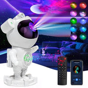 Lampada Proiettore per Bambino - Stile Astronauta - Bianca - Bluetooth - 10 Combinazioni di Luce - Regolabile - Con Telecomando - Ricaricabile