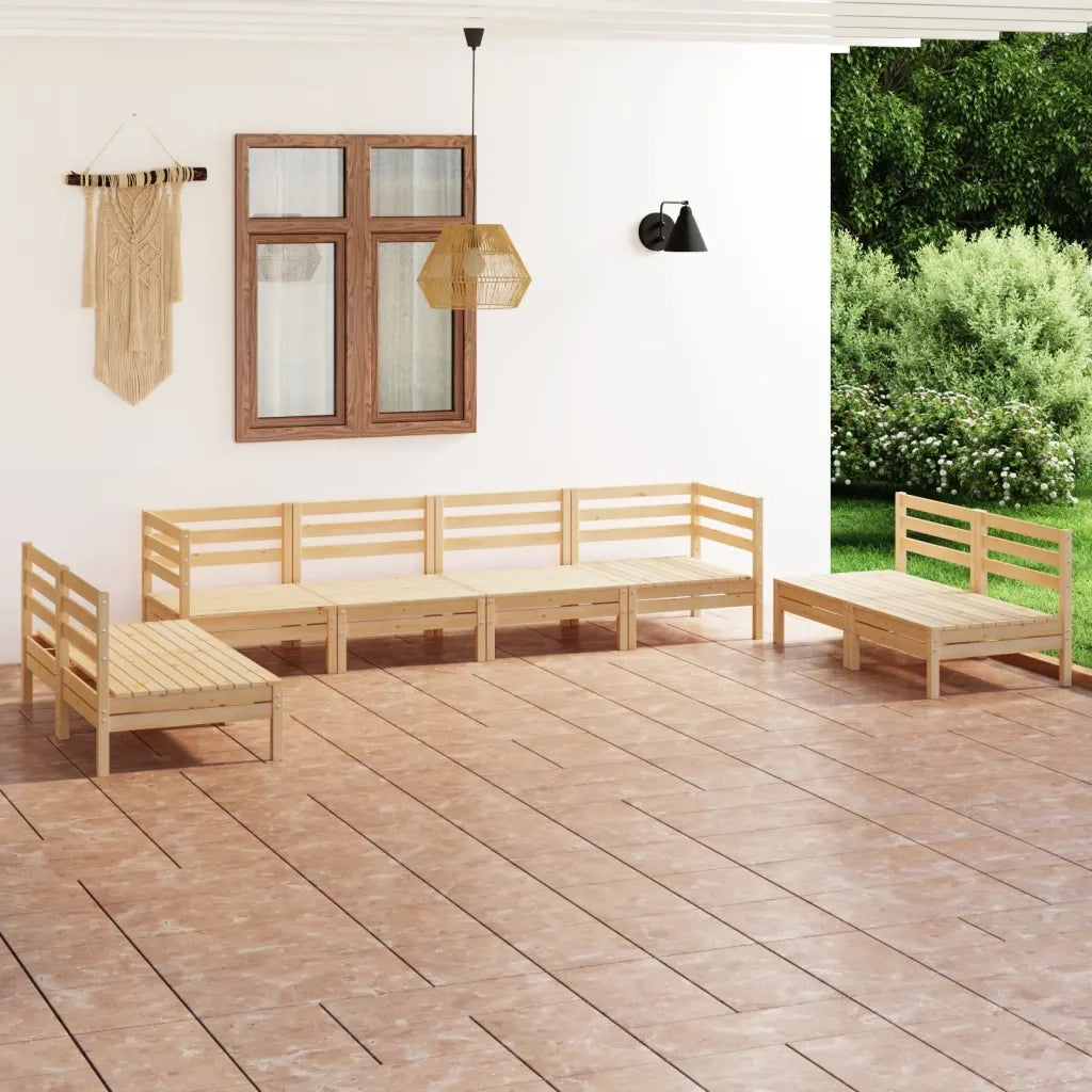 Set Divani da Giardino 8 pz in Legno Massello di Pino 3082572