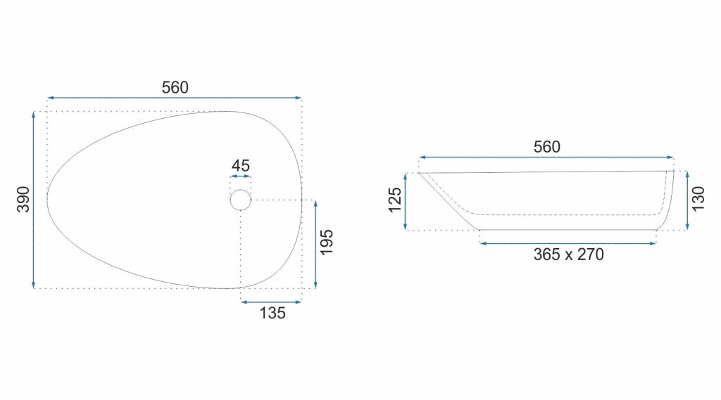 Lavabo Da Appoggio Rea Greta 55
