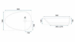 Lavabo Da Appoggio Rea Greta 55