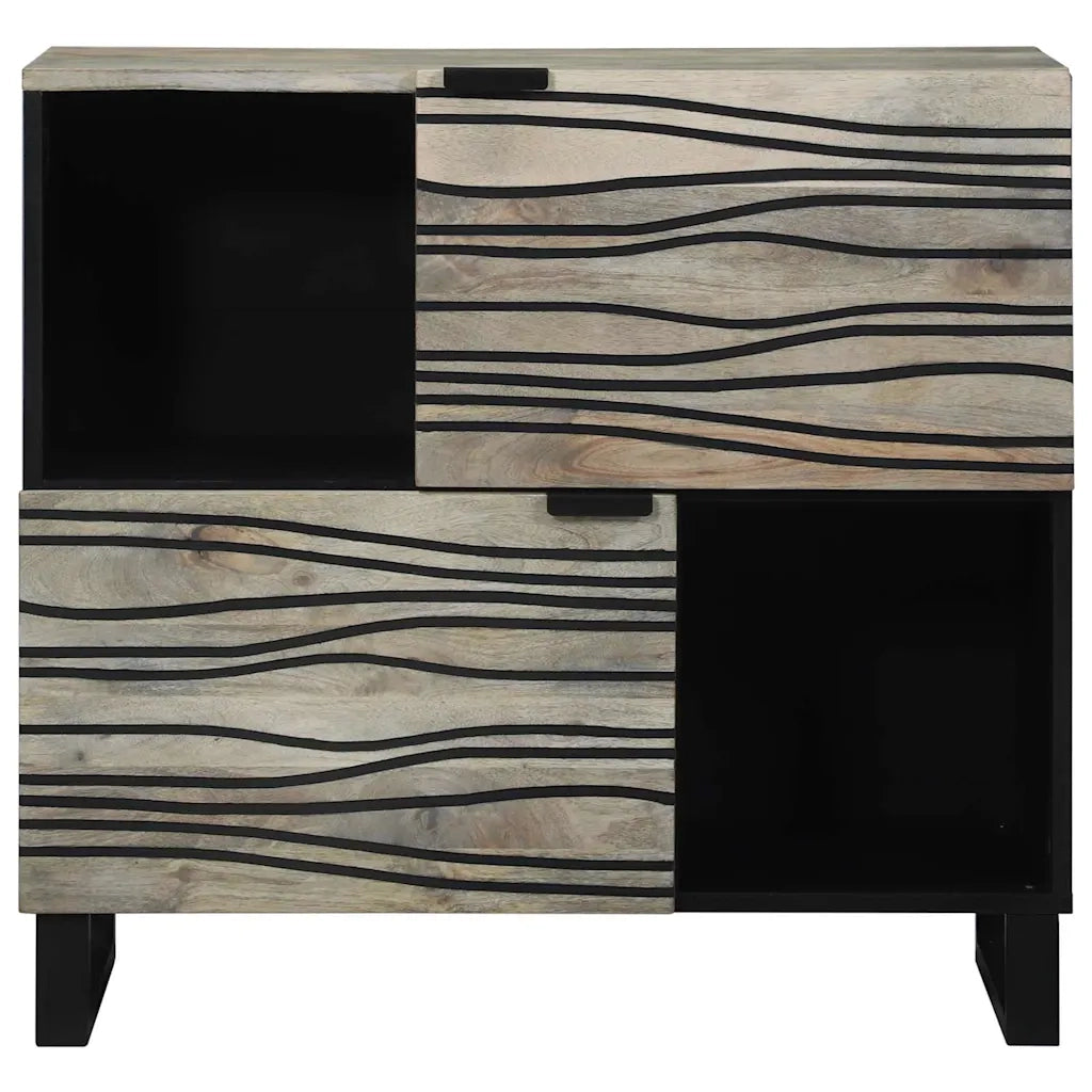 vidaXL Credenza Bianco 80 x 33 x 75 cm legno massello di mango